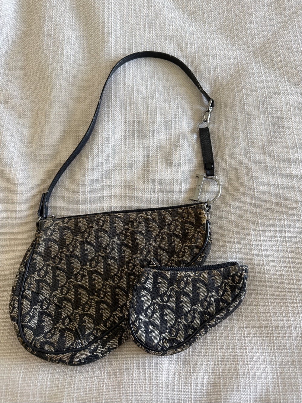 Vintage Dior Saddle Bag with Matching Coin Purse